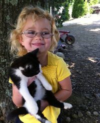 4 year old with kitten This is what we should do today.